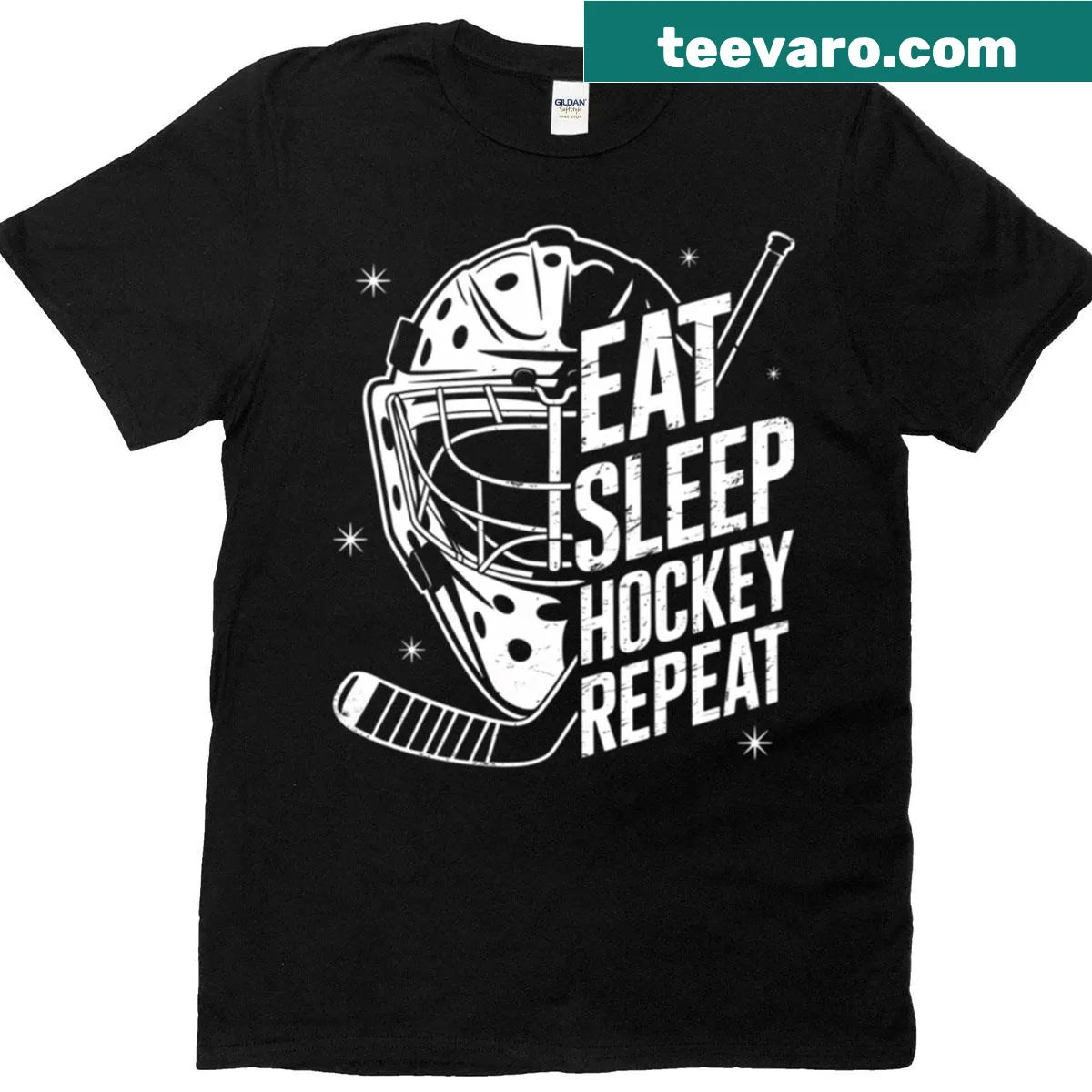 Funny hockey-themed Christmas T-shirt — on a men's t-shirt