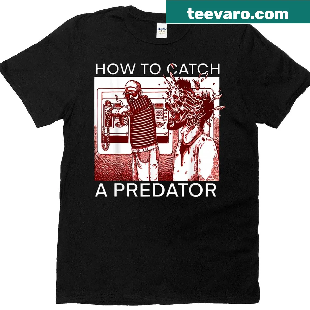 Blood art design t-shirt for horror fans — on a men's t-shirt