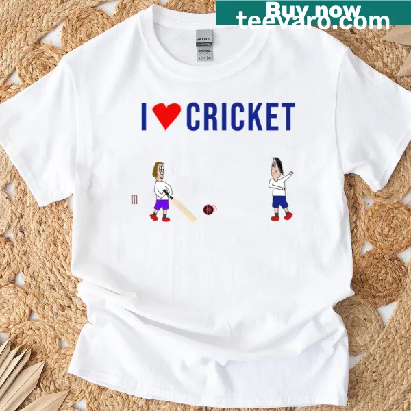 Simple text design expressing love for cricket on a T-shirt