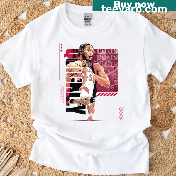 Basketball T-shirt with graphic of an active player
