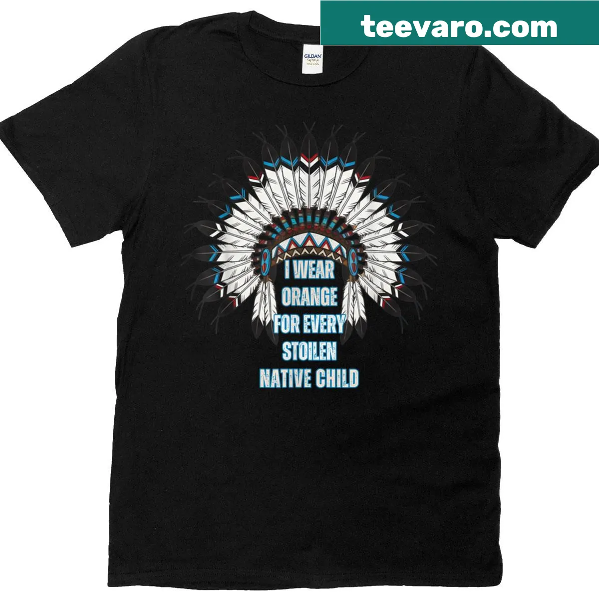 Text graphic promoting Orange Shirt Day for Native children — on a men's t-shirt