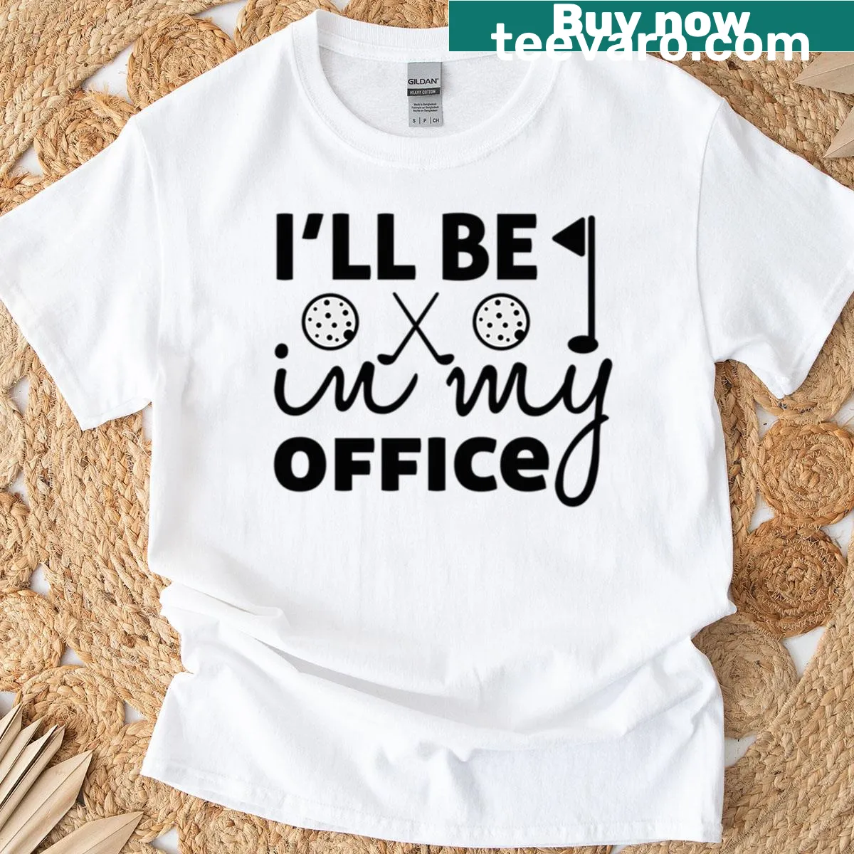 Humorous text design declaring 'I'll Be In My Office' on a T-shirt — on a men's t-shirt