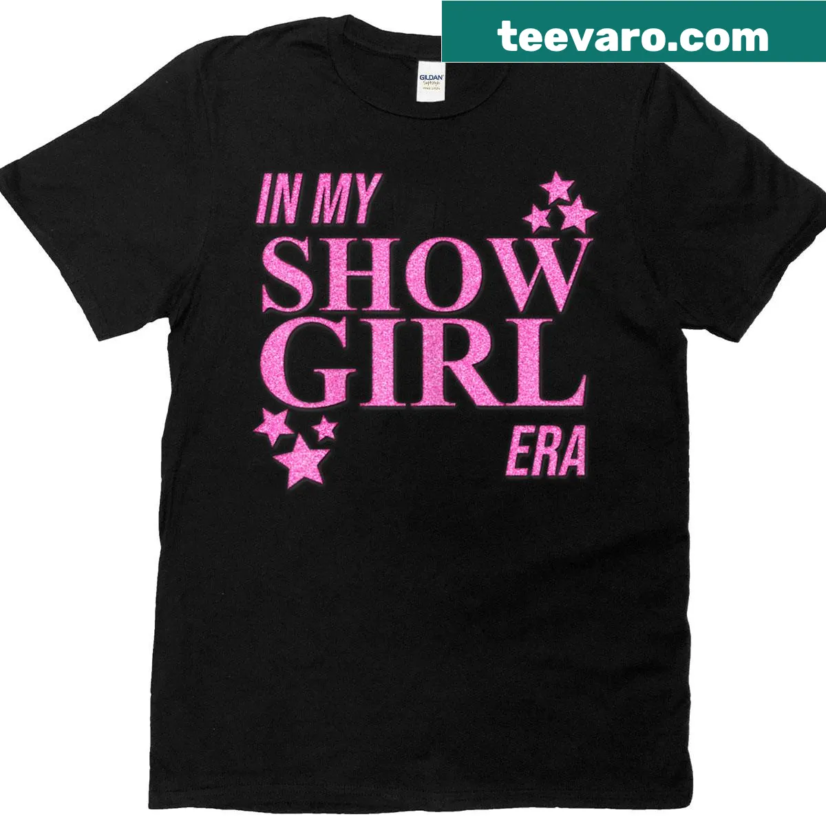 Playful t-shirt with text 'In My Show Girl Era' celebrating performance — on a men's t-shirt