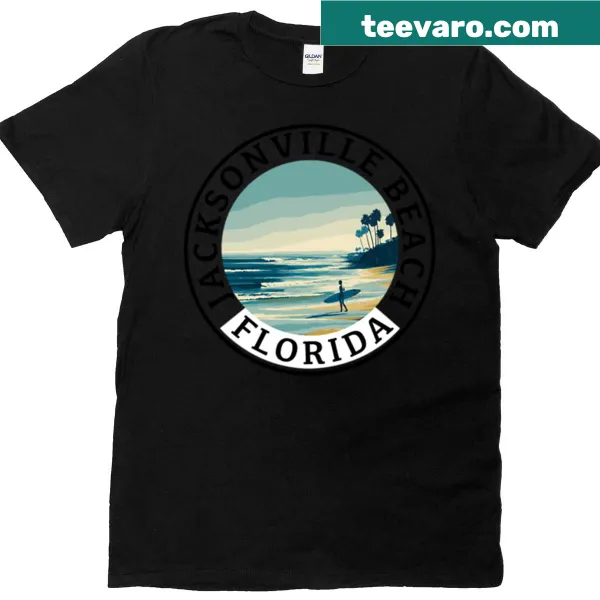 T-shirt featuring Jacksonville Beach text in black lettering