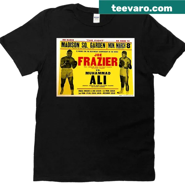 Vintage-style T-shirt featuring Joe Frazier vs Muhammad Ali