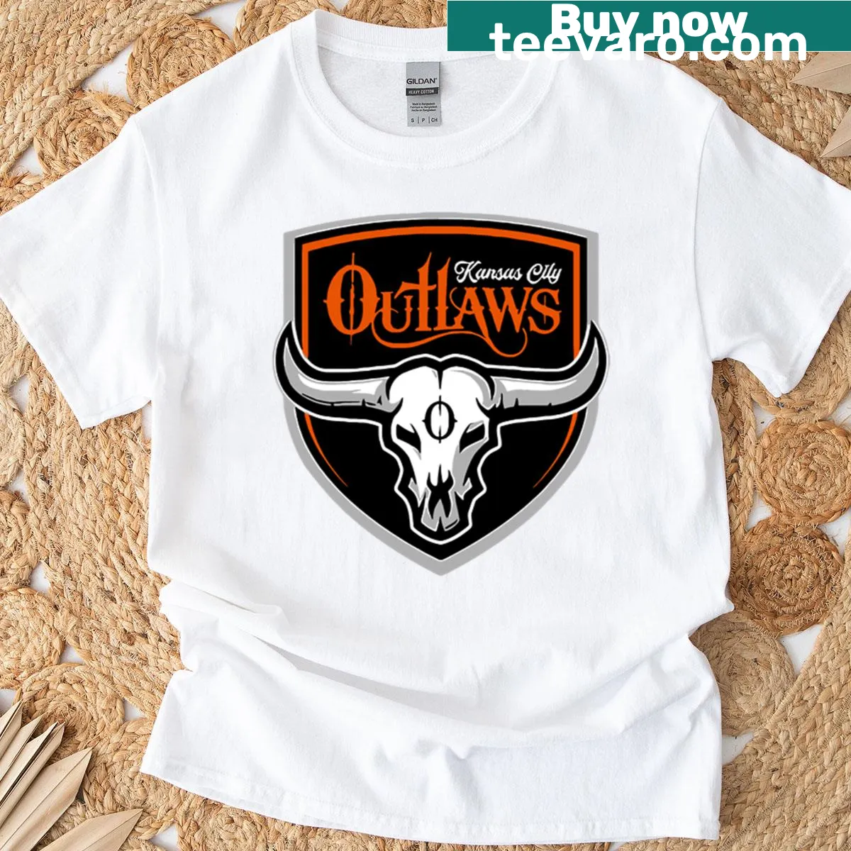 Kansas City Outlaws logo T-shirt for sports fans — on a men's t-shirt