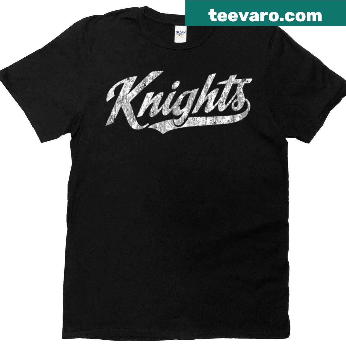 Vintage Knights mascot design on sports-themed T-shirt — on a men's t-shirt