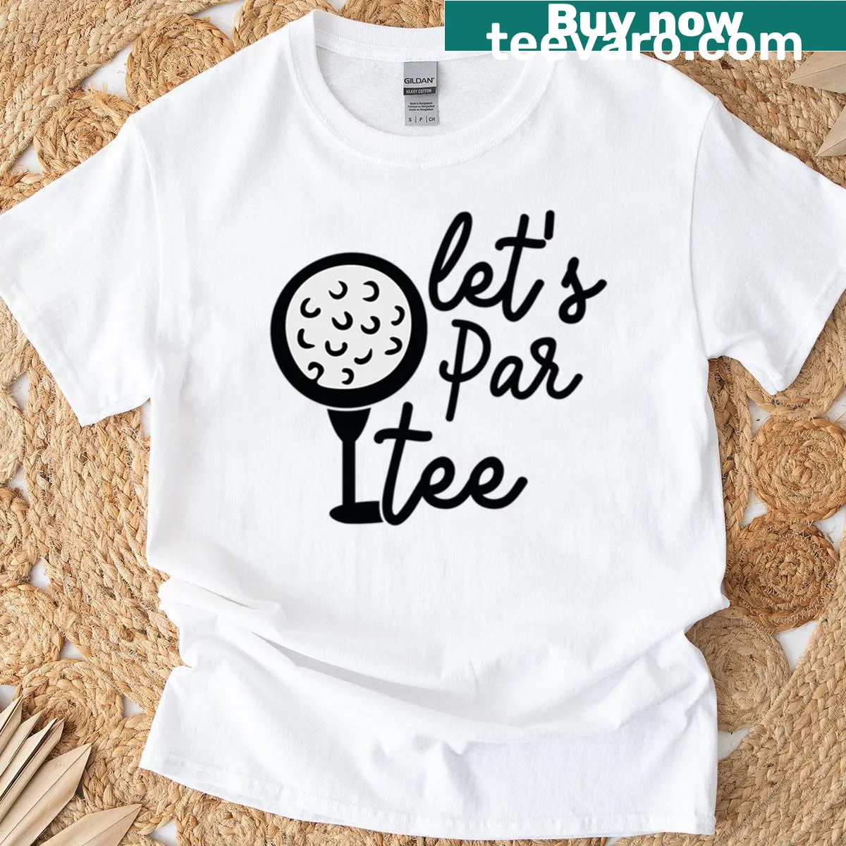 Playful golf-themed graphic on a T-shirt — on a men's t-shirt
