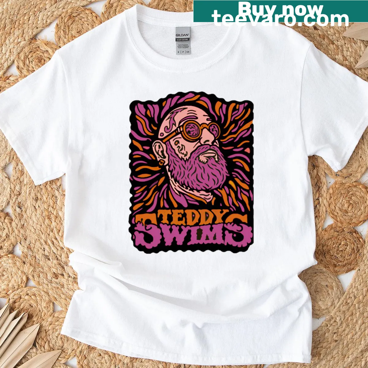 Vintage-style T-shirt featuring iconic music tour logos from the 90s — on a men's t-shirt