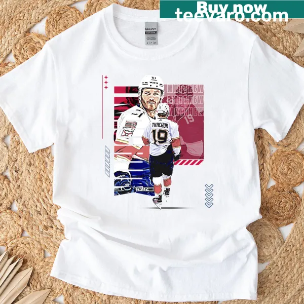 Illustrative T-shirt featuring hockey player M. Tkachuk