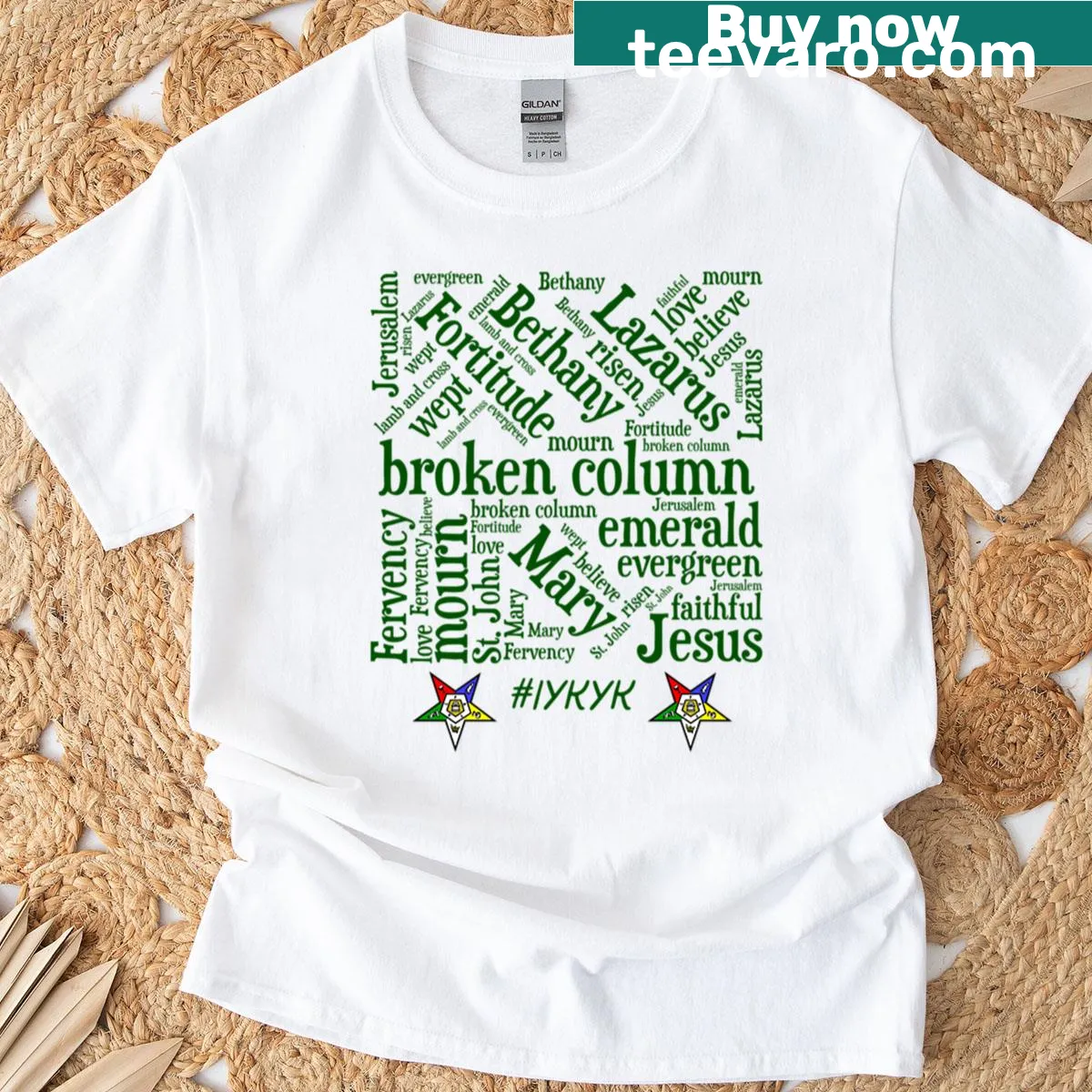 T-shirt featuring the Martha Eastern Star design — on a men's t-shirt