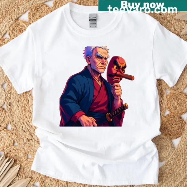 Urokodaki character graphic T-shirt with mask