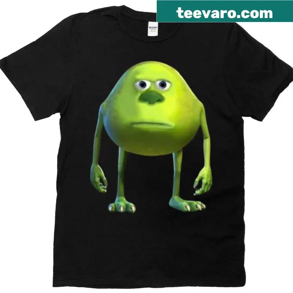 T-shirt featuring playful illustration of Mike Wazowski