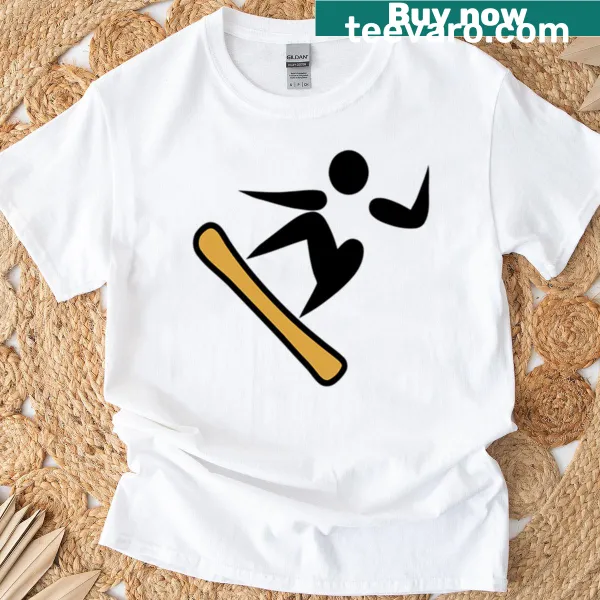 Minimalist t-shirt featuring silhouette of a snowboarder