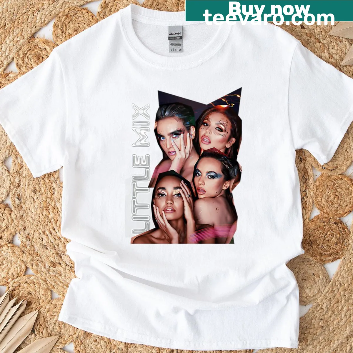 Vintage concert-themed t-shirt with logos from 90s bands — on a men's t-shirt