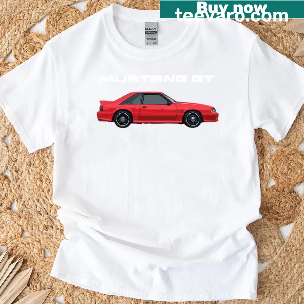 Mustang GT V8 Foxbody Cobra T-shirt featuring an iconic car graphic
