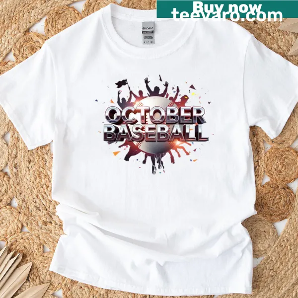 October baseball game day themed t-shirt