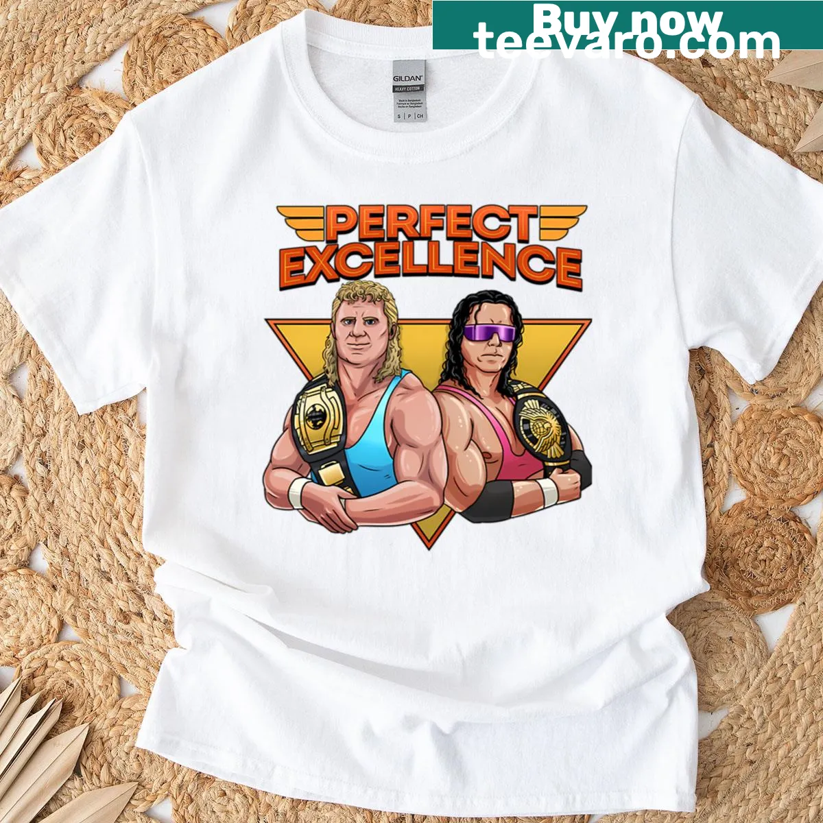 Retro t-shirt celebrating classic wrestling culture and nostalgia. — on a men's t-shirt