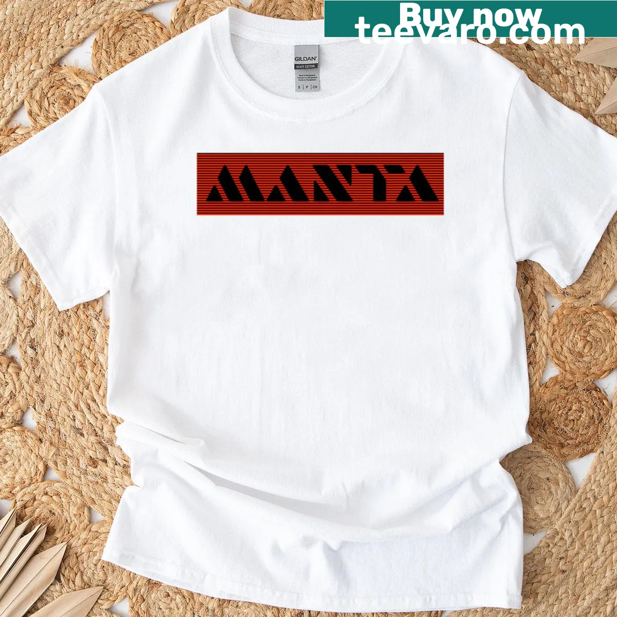 Vintage-inspired Opel Manta t-shirt design — on a men's t-shirt