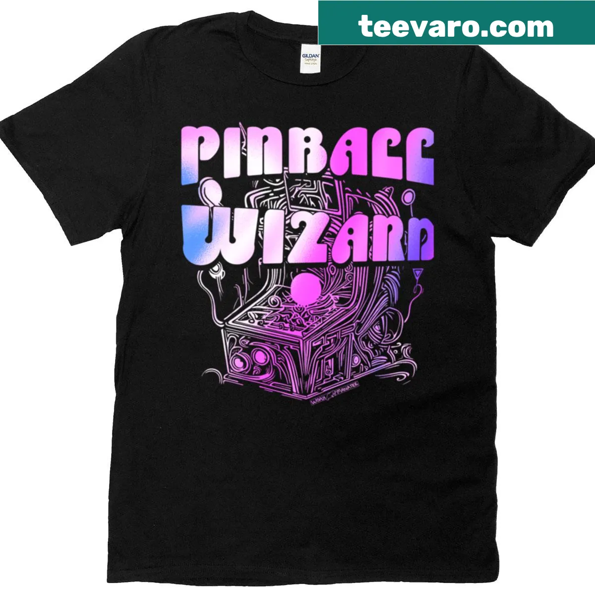 T-shirt celebrating pinball gaming nostalgia — on a men's t-shirt