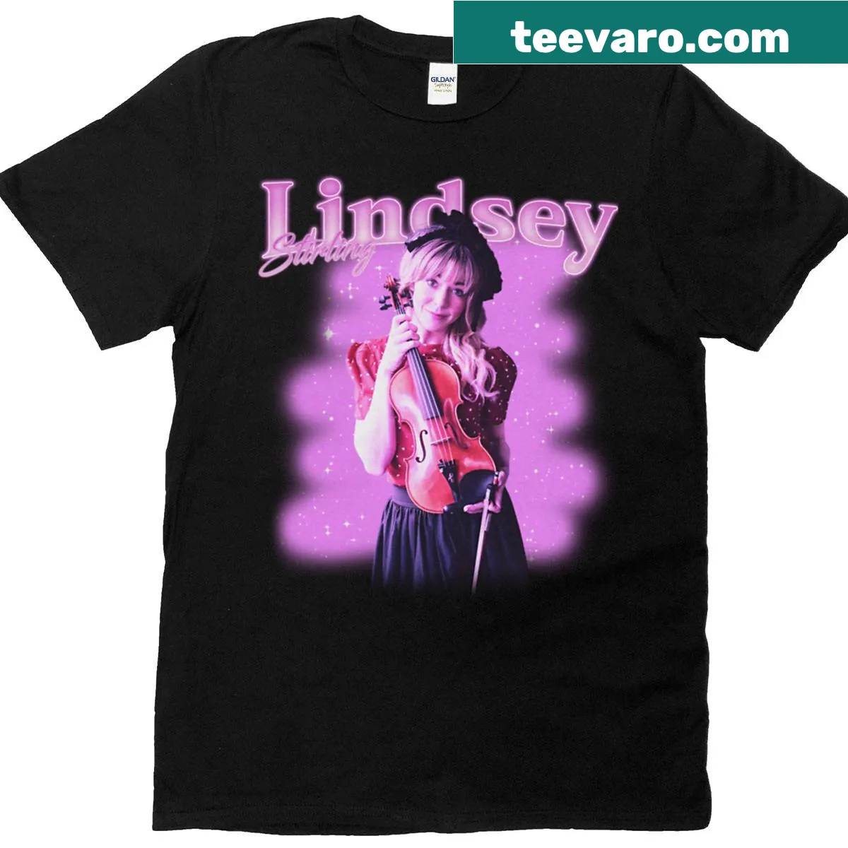 Elegant Pink Woman t-shirt with classical typography design — on a men's t-shirt