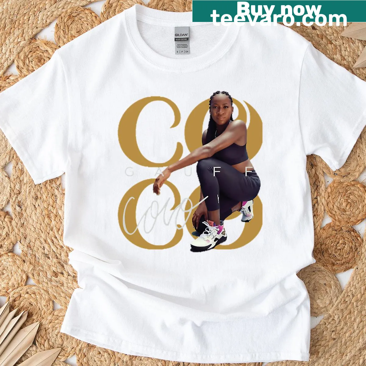 Vintage-style T-shirt celebrating female tennis champions with sporty graphics — on a men's t-shirt