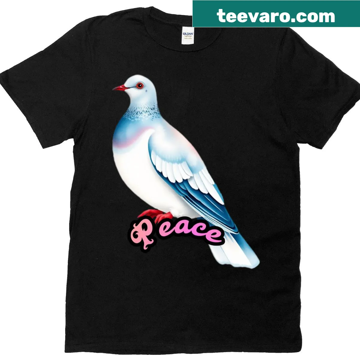 Minimalist T-shirt featuring a realistic white dove graphic — on a men's t-shirt