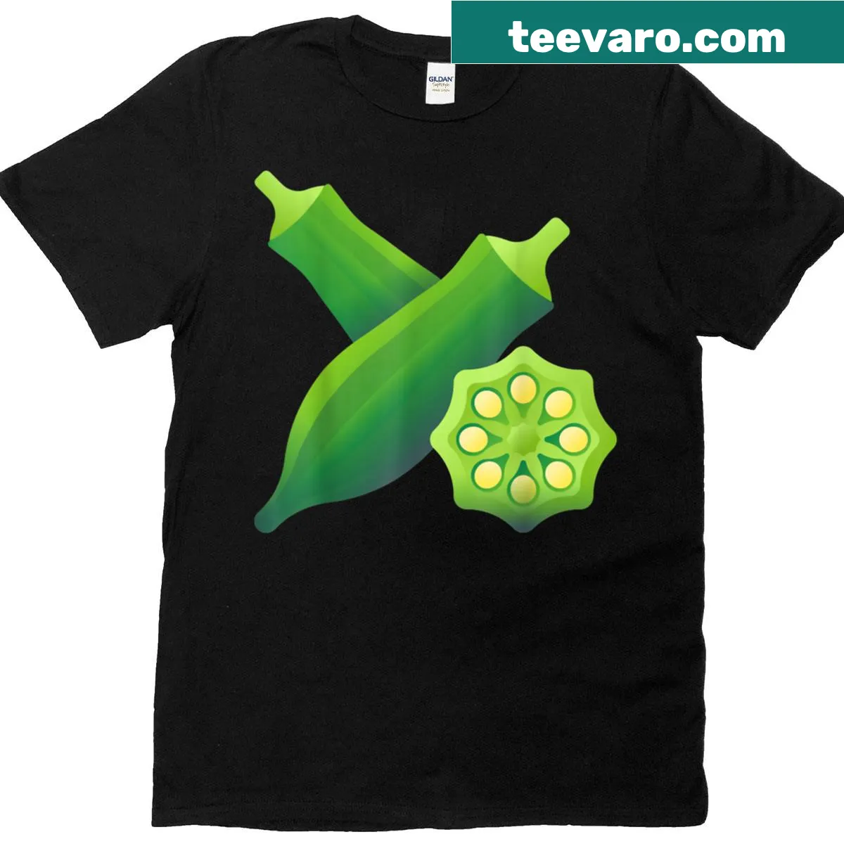 T-shirt featuring the phrase 'Really Like Okra' in playful typography. — on a men's t-shirt