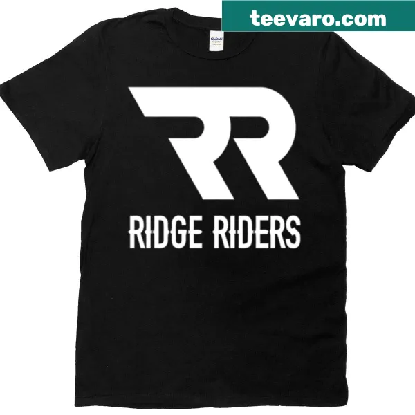 Cartoon T-shirt featuring riders in rugged terrain
