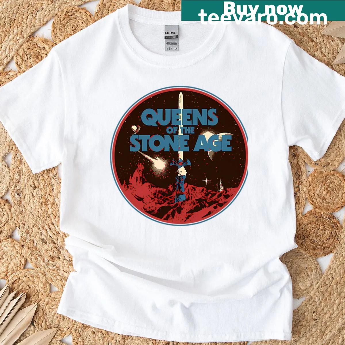 90s rock T-shirt with skull design and vintage band logos — on a men's t-shirt