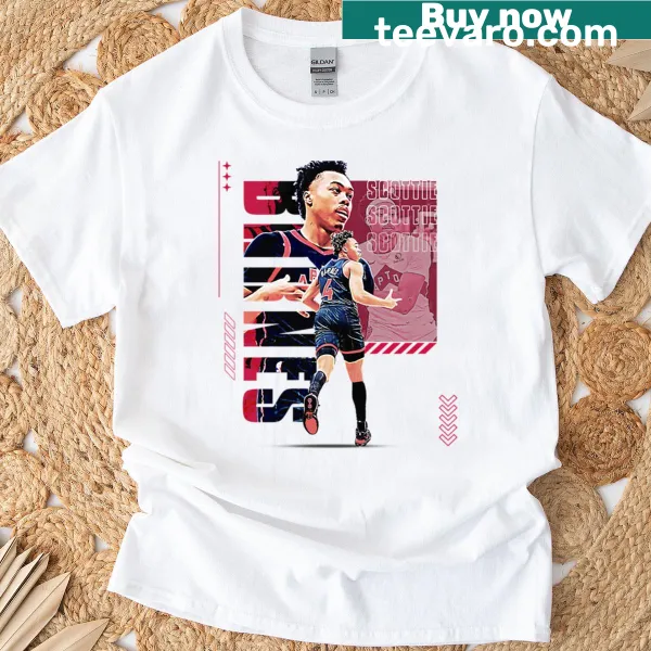 Illustrated basketball player graphic on a t-shirt