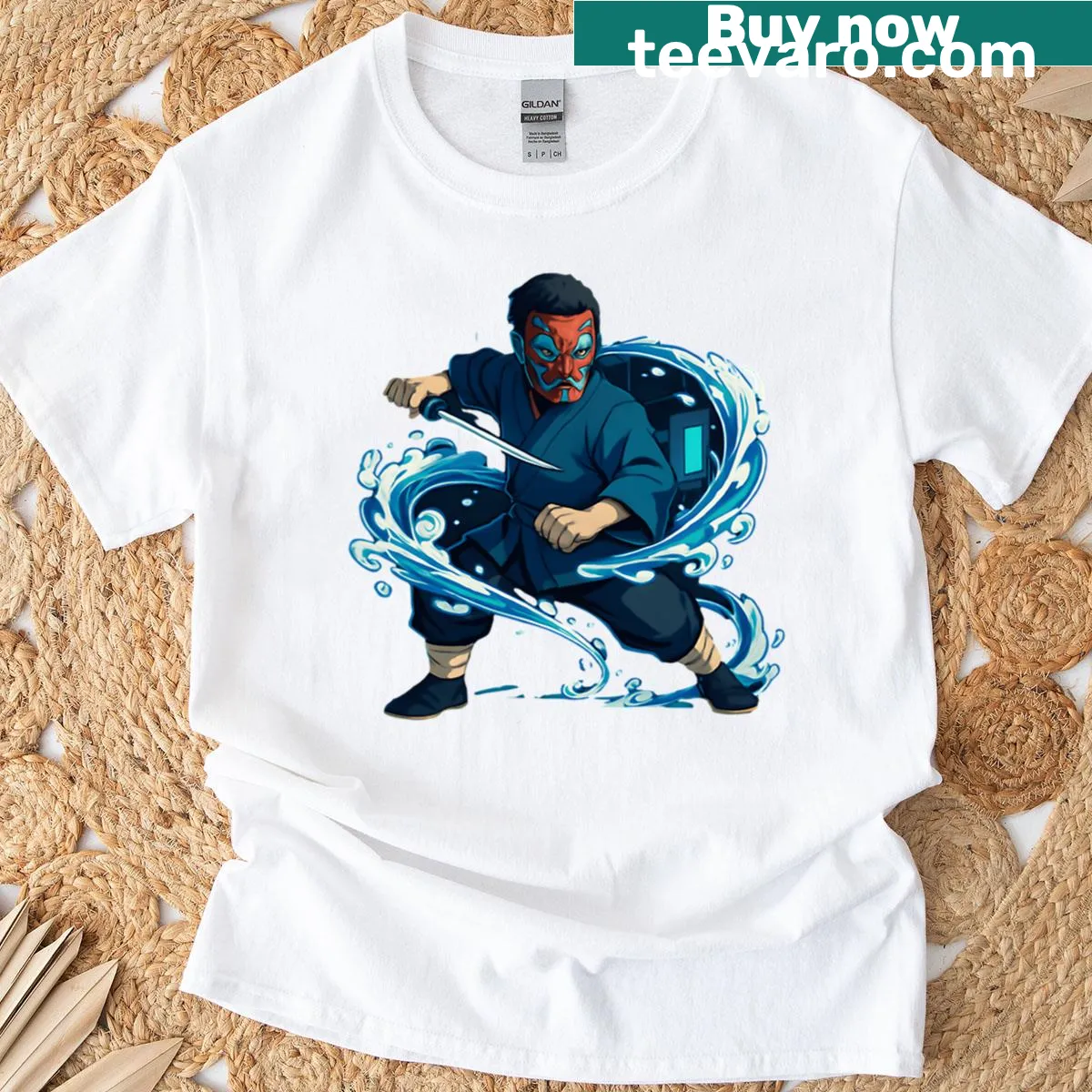 Illustrated Sakonji Urokodaki graphic on a T-shirt — on a men's t-shirt