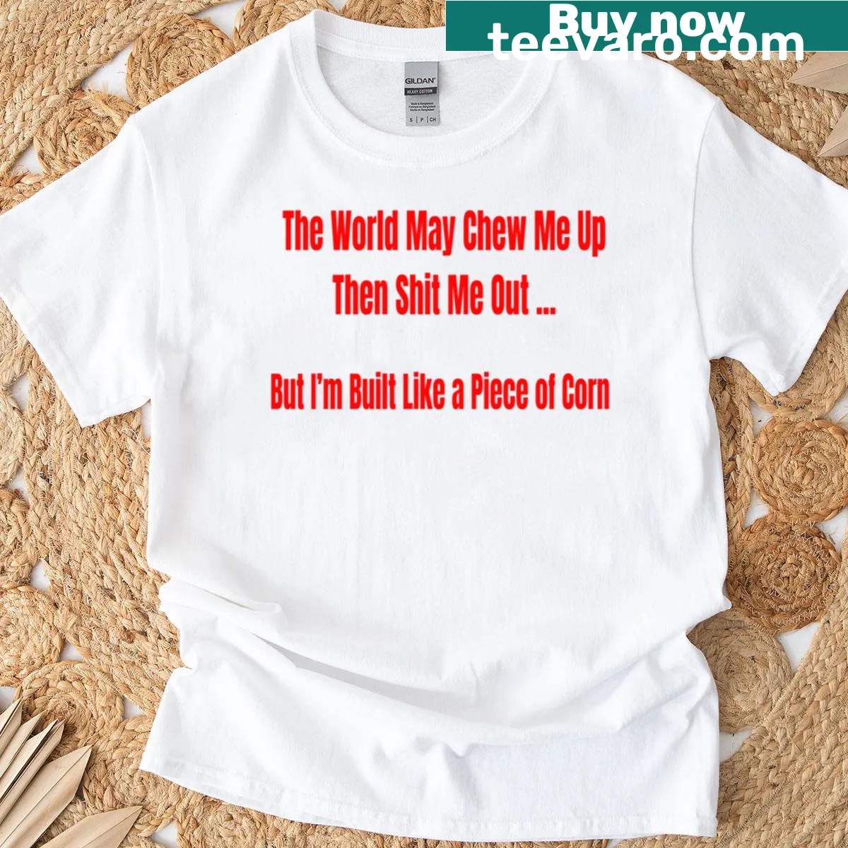 Sarcastic quote t-shirt for overthinkers with clever typography — on a men's t-shirt
