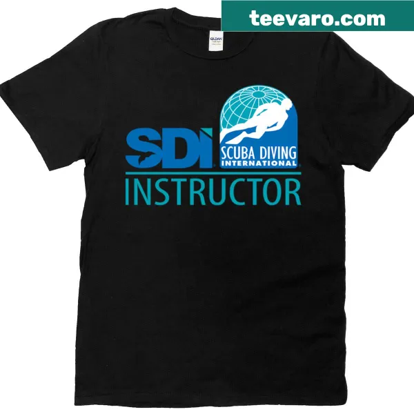 Typography T-shirt displaying 'SDI' for scuba instructors