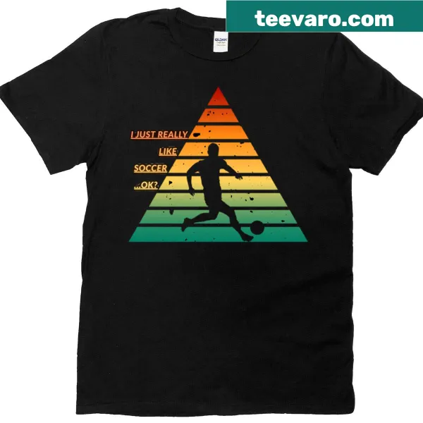 Soccer silhouette t-shirt featuring a pyramid design for enthusiasts