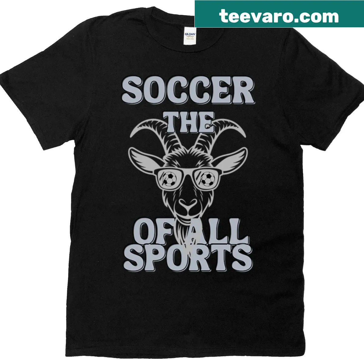 Bold typography t-shirt declaring soccer the greatest of all sports — on a men's t-shirt
