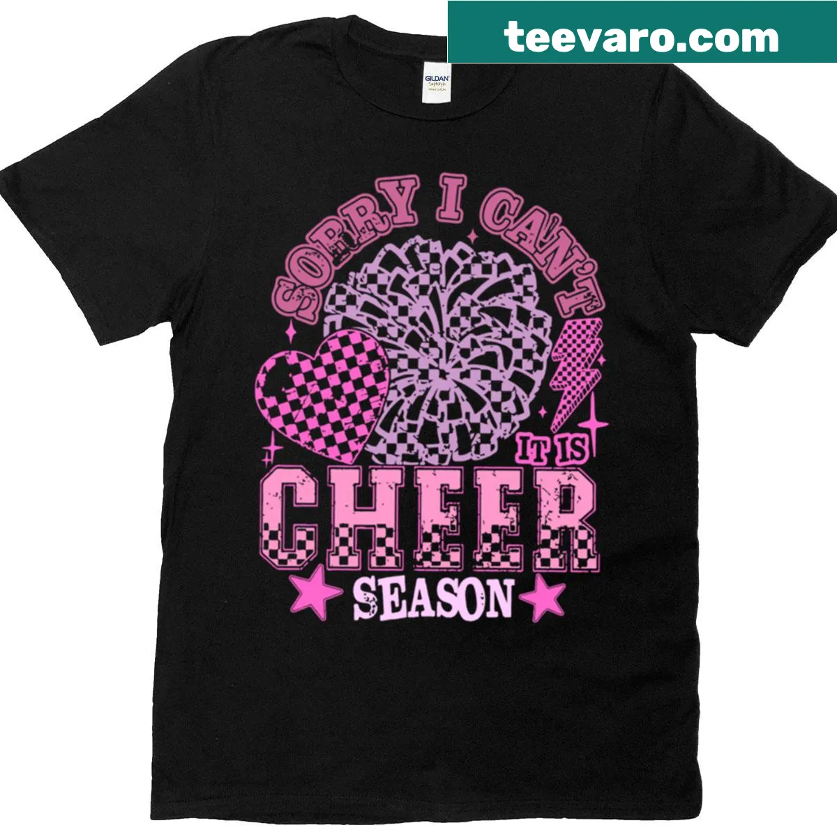Funny cheerleading T-shirt with spirit season text — on a men's t-shirt