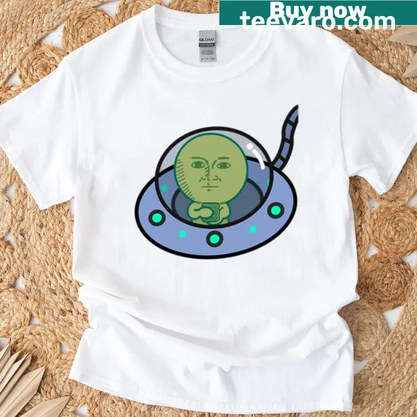 Space-themed Smiski graphic t-shirt with whimsical design