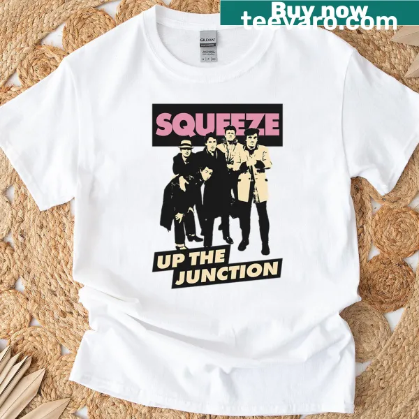 Funny typography shirt with the phrase 'Squeeze Up The Junction'