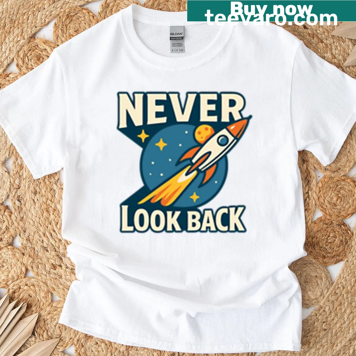 Retro bear graphic motivational t-shirt — on a men's t-shirt