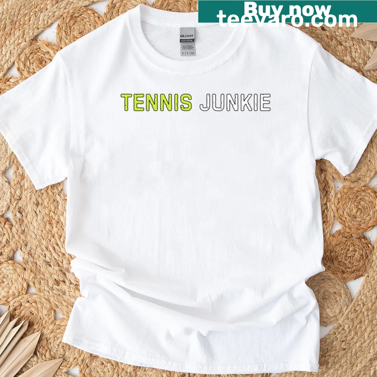 Funny tennis lover humor t-shirt with playful text — on a men's t-shirt