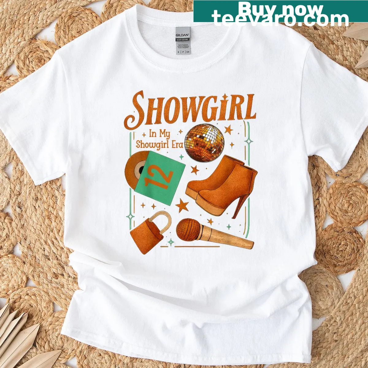 Illustration representing the life of a show girl on T-shirt — on a men's t-shirt