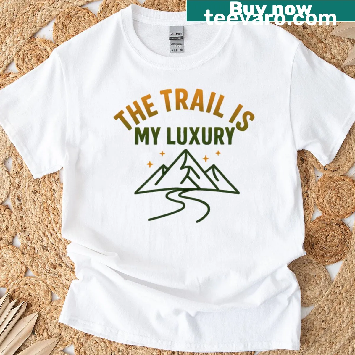 Motivational graphic for outdoor enthusiasts on a T-shirt — on a men's t-shirt