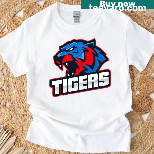 Illustrative T-shirt featuring the Tigers' blue and red logo