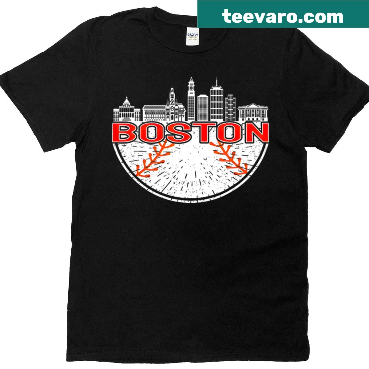 Vintage baseball fan T-shirt featuring a Boston theme and playful design. — on a men's t-shirt