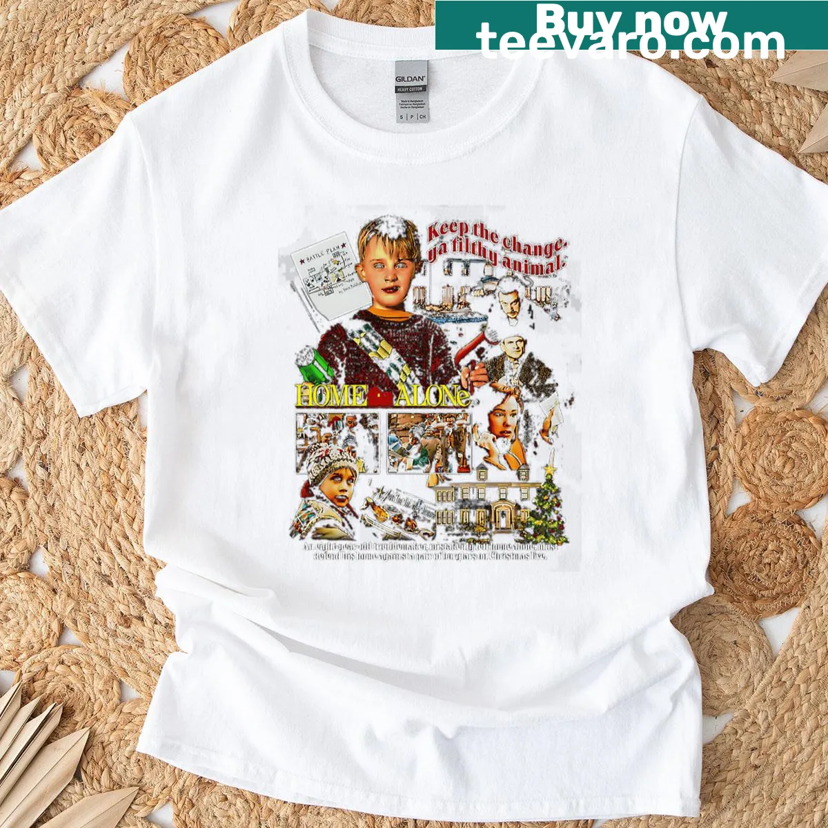 Vintage cartoon Christmas movie themed kids t-shirt — on a men's t-shirt