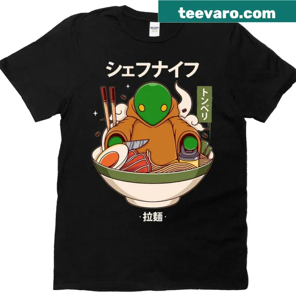 Funny gaming T-shirt featuring Tonberry illustration