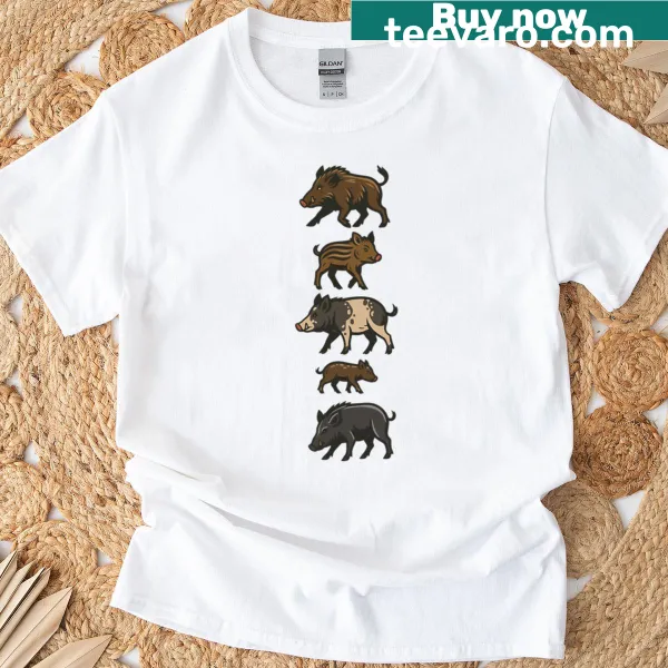 Cartoon wild pig t-shirt for kids with Razorback theme