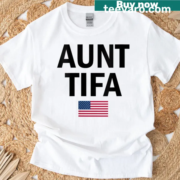 Funny Aunt Tifa graphic on a women’s T-shirt
