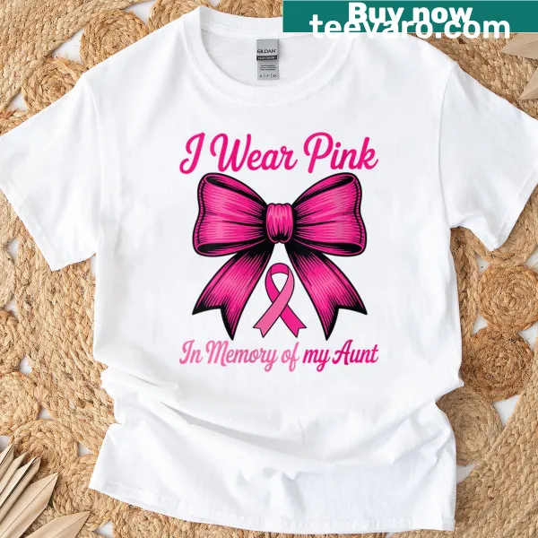 Hand-lettered t-shirt supporting breast cancer awareness for aunt